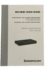 Digitaler HD Video Recorder Sagemcom RCI88-320 KDG Bedienungsanleitung in D/E