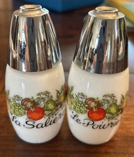 VTG 1970s Gemco Spice of Life Salt & Pepper Shakers Corning Ware Matchables
