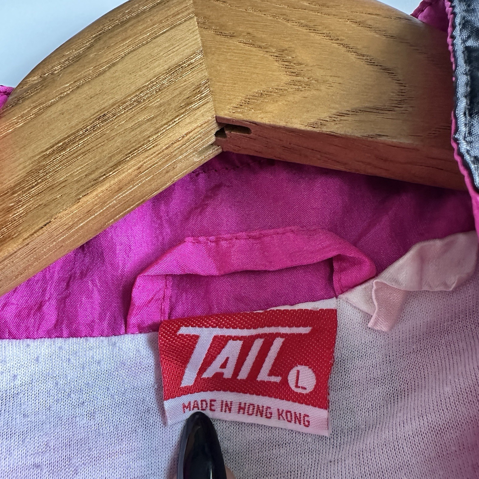 Tail Vintage 80s 90s Nylon Windbreaker Jacket Neon Color Block Embroidered Sz L