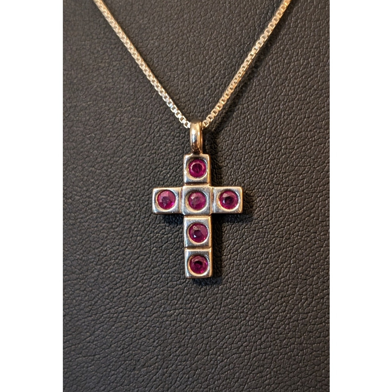 ELLE Signed Tested Ruby Cross Sterling Silver Pen… - image 2