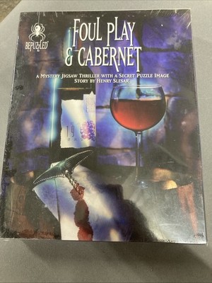 Foul Play and Cabernet 1000 Piece Mystery Jigsaw Puzzle 23x29 for Ages 15 Plus