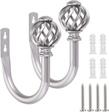 Sumnacon Set of 2 Metal Curtain Holdbacks - Wall Mounted Drapery Tiebacks wit