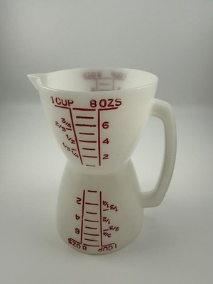 Vintage Tupperware Measuring Cup 860 Two-Sided  Wet Dry 8 Oz 1 Cup Handle