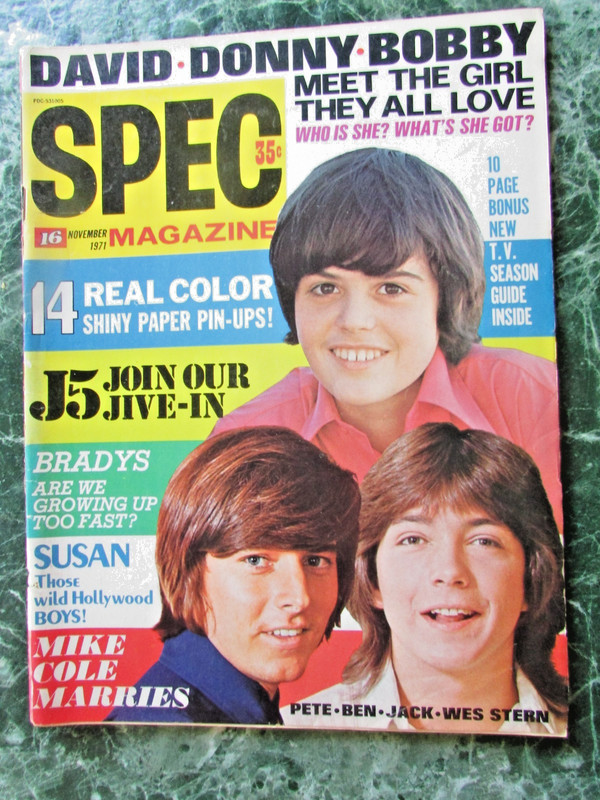 November 1971 - SPEC Magazine - Michael Jackson - David Cassidy             (G