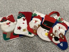 Christmas Stockings, Lot of 5, NWT 3D Colorful Classic