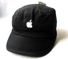 NWT APPLE Computers Cadet Cap Embroidered Logo Black Baseball Hat- Company Store