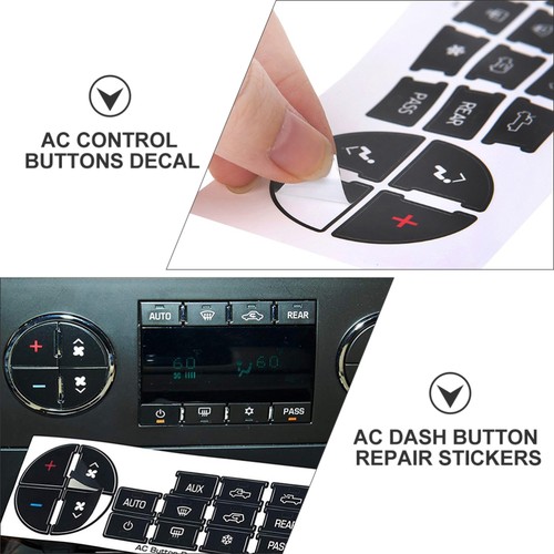 3 Sheets Car Key Stickers Repair for AC Dash Button Replacement Decal - Picture 11 of 12