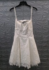 New House Of CB Isla White Custom Lace Brodene Anglause Mini Dress Size M