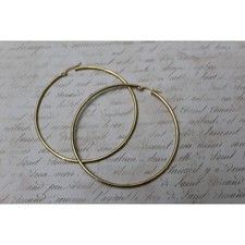 New Gold Tone Extra Large Hoop Earrings E82