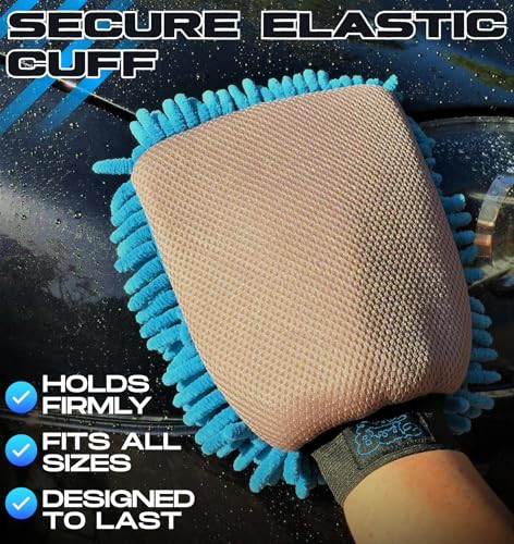 Premium Microfiber Chenille Car Washing Mitt 2 Pack | 2-in-1 Double-Sided - Picture 4 of 8