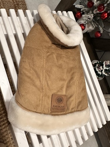 AKC Outdoor Series Dog Apparel Suede Jacket Coat W/Fuzzy American Kennel Club S