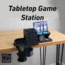 Tabletop Board Game Station Base Set Organizer Dice Tower Tray Clamp for Table