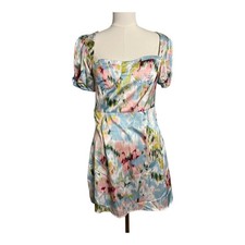Cider NWT Floral Coquette Cottagecore Dress Girly Romantic M Watercolor Abstract