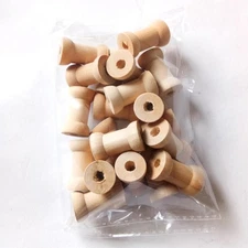 20pcs Natural Wooden Classic Bobbin Empty Thread Ribbon