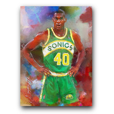 Shawn Kemp #8 Art Card Limited 28/50 Edward Vela Signed (Seattle Supersonics)