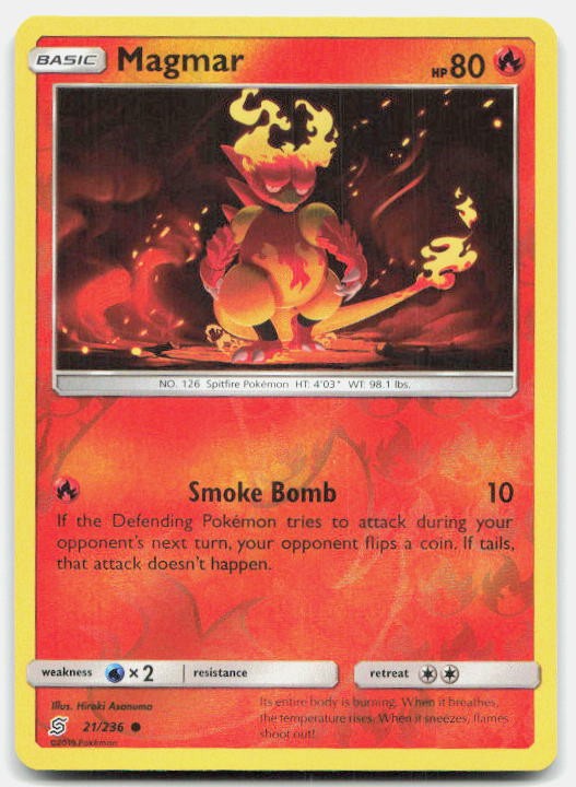 Unified Minds Magmar 21/236 NM Pokemon Reverse Holo Common Tcg Card
