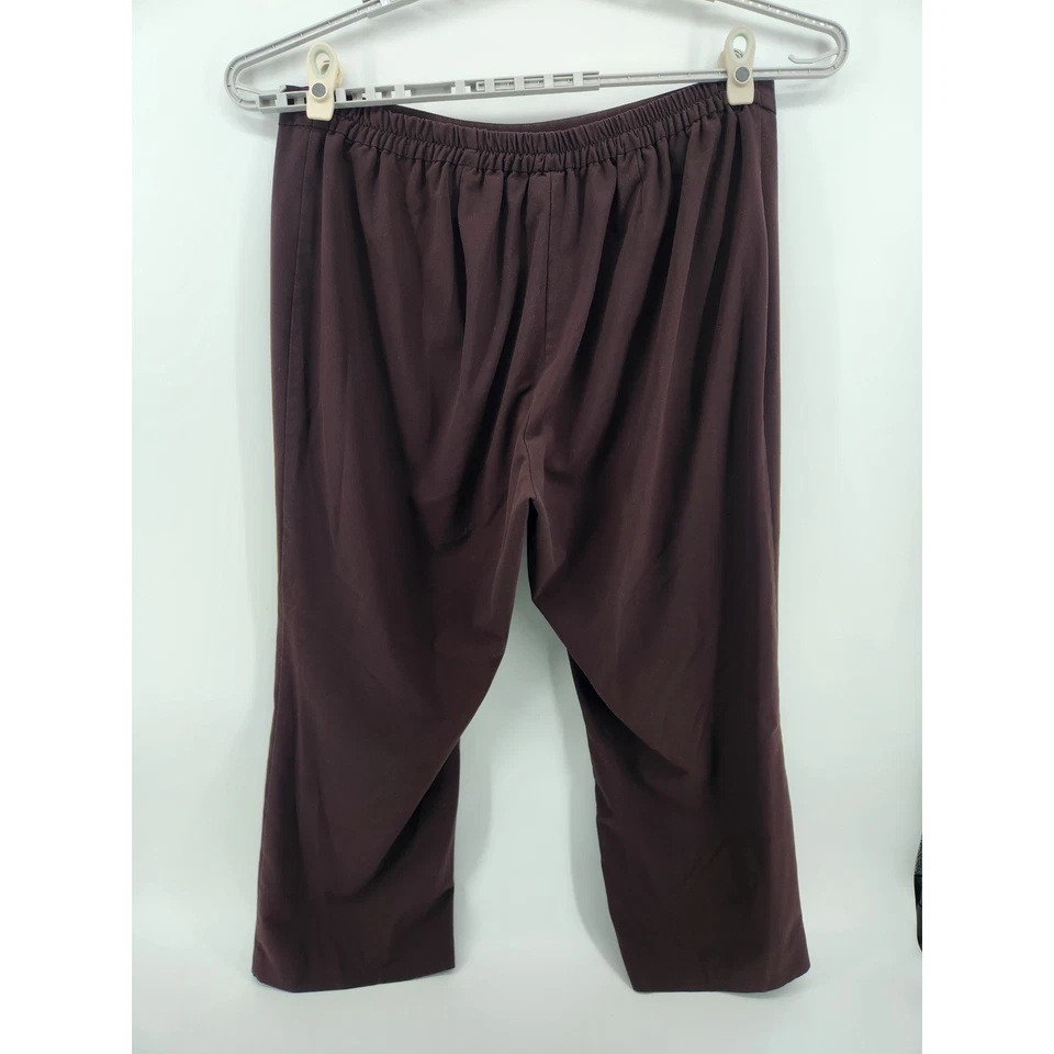 Calça Catherines Feminina 2X Marrom Elástica Cintura Casual Perna Reta - Imagem 2 de 4