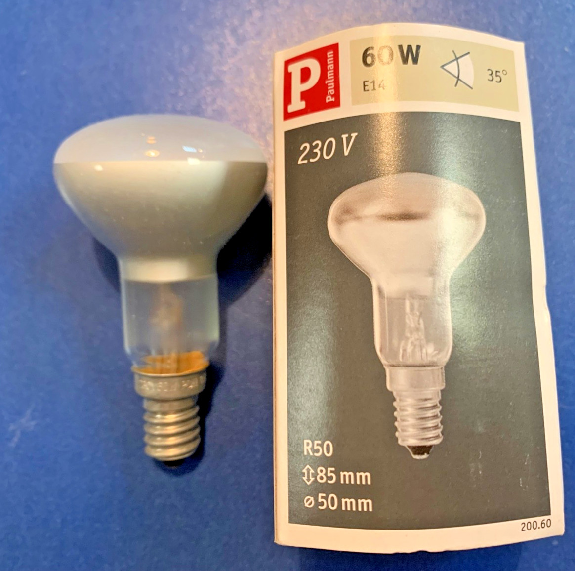 Paulmann Reflector Lamp R50 E14 60W 230V 85Mm X 50Mm Art.No.200.60 Dimmable !!!