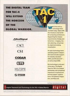 Digital TAC-4 Global Warrior Vintage 1994 Magazine Ad 64-bit Computer Tech