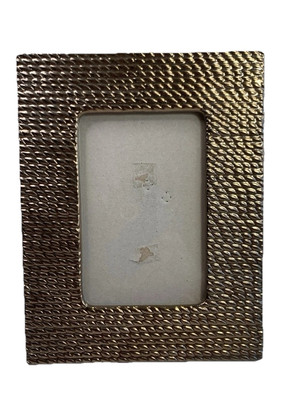 Picture Frame Brutalist Rope Nautical Style Copper Finish Heavy Molded NICE