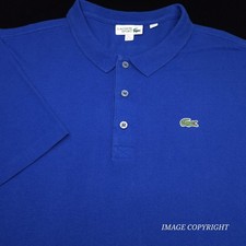 Lacoste Sport Polo Shirt Mens XXL Blue Cotton Short Sleeve Crocodile Logo- Golf