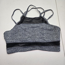 PINK Victoria's Secret Women Sports Bra M Gray Black Ultimate Wireless Strappy