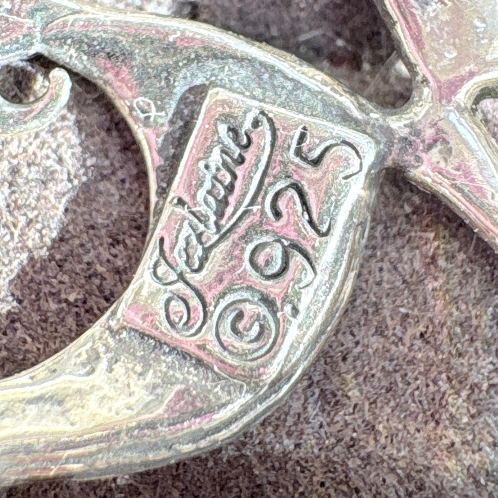 VTG Solid Sterling Silver 925 Scroll Filigree Hea… - image 6