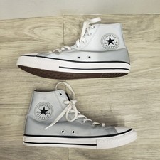 Converse CHUCK TAYLOR ALL STAR OX HI Metallic Sneakers JUNIOR'S Size 6 Silver