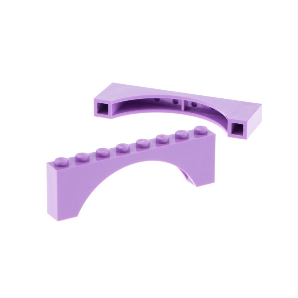2x Lego Arch Brick 1x8x2 Medium Lavender Purple Arches Bridge 6058752 3308