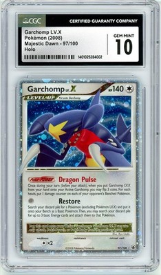 Pokemon Garchomp Lv. X #97 Majestic Dawn Level X CGC 10 Gem Mint