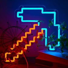 Pick Neon Signs for Wall Decor，LED Neon Lights for Gameroom、Man Ca