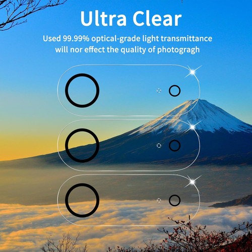 3 Pack Camera Lens Protector for iPhone Air, Tempered Glass, 9H Hardness - Picture 3 of 6