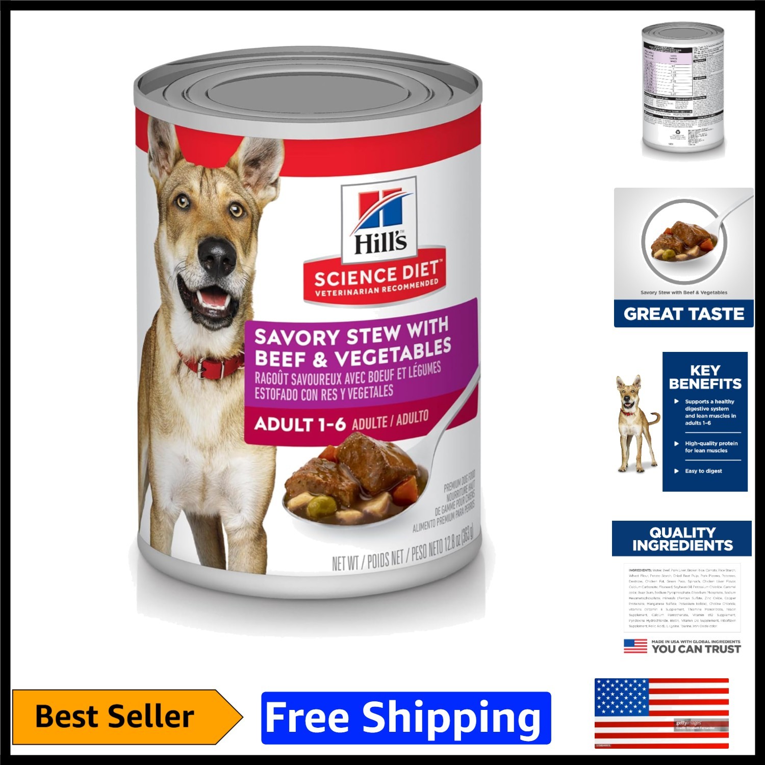 For Adult Dogs, 12.8 Oz, Case Of 12