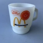 Vintage White Milk Glass Fire King McDonald's “Good Morning” Coffee Cup Mug