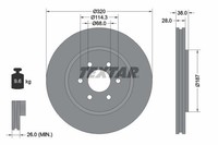 2X Bremsscheibe Vorne Textar 92164405 FÜR Nissan Bremsscheiben Scheibenbremse