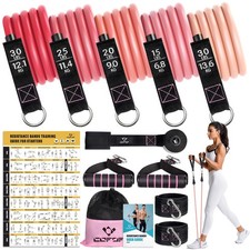 Resistance Bands with Handles for Women, 5 Level Exercise Bands Workout Bands...