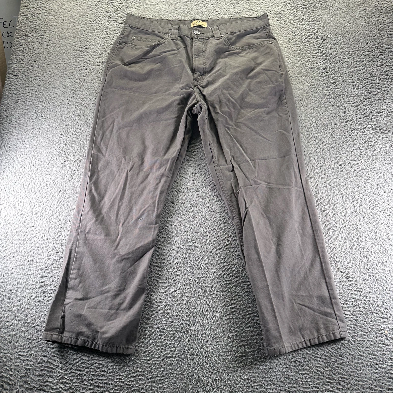 Blue Mountain Pant Mens 38x30 Gray Cotton Khakis Straight Leg Workwear Utility