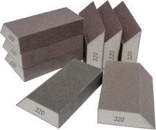 8 Pack 320 Grit Single Angle Sanding Sponge, Washable and Reusable Orange 