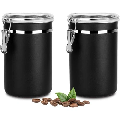 2PACK 1.8L Coffee Food Canister Airtight Stainless Kitchen Storage Container