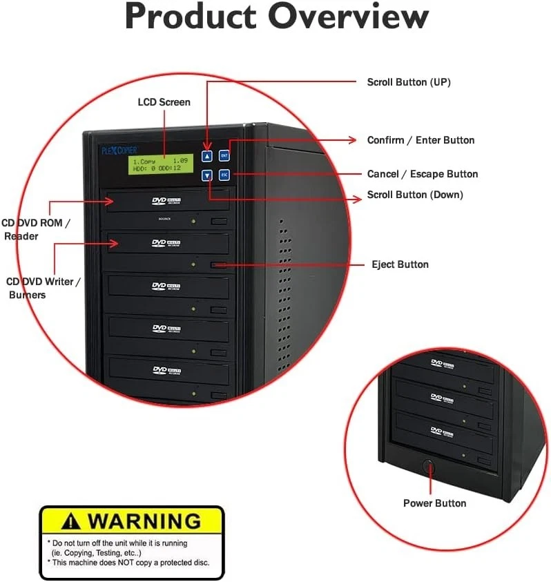 PlexCopier 24X SATA 1 to 11 CD DVD M-Disc Supported Duplicator Writer Copier - Image 3 of 4
