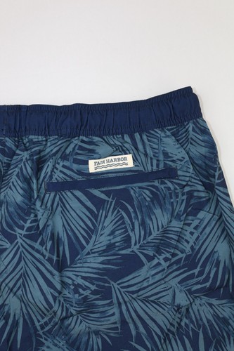 Fair Harbor Mens Size 3XL Blue Hawaiian Floral Swim Trunks Lined 7.5” Zip Pocket - Picture 10 of 13