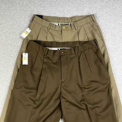 Lot of Van Heusen Pants Mens 36x34 Pleated Microfiber Comfort