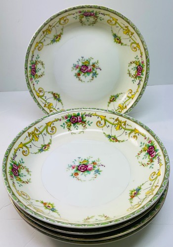 Noritake M Imperial Soup Bowls Lot of 5 Floral Vintage Japan Bone China - Picture 2 of 6