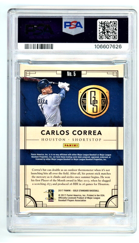 Carlos Correa 2017 Panini Chronicles #5 PSA 10 GM /15 Gold Standard Black - Bild 2 von 6
