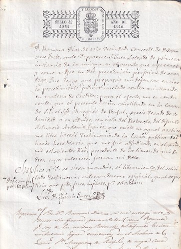 1840-PS-93 ESPAÑA INGRESOS ESPAÑA PAPEL SELLADO SELLADO 1840 SELLO 4to. - Imagen 2 de 2