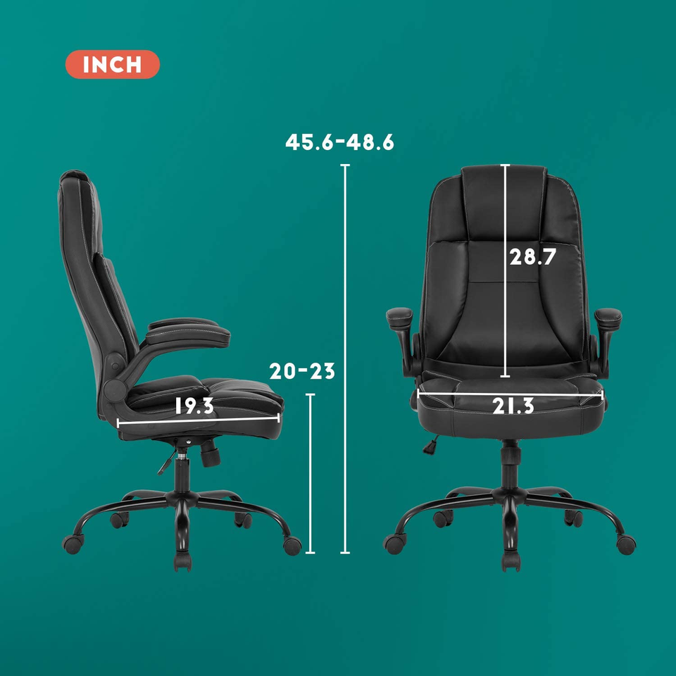 Office Chair Ergonomic Desk Chair PU Leather Computer Chair with Lumbar