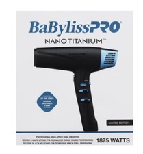 BaBylissPRO Nano Titanium Professional Ionic Dryer Black  Blue  BNTMB9100