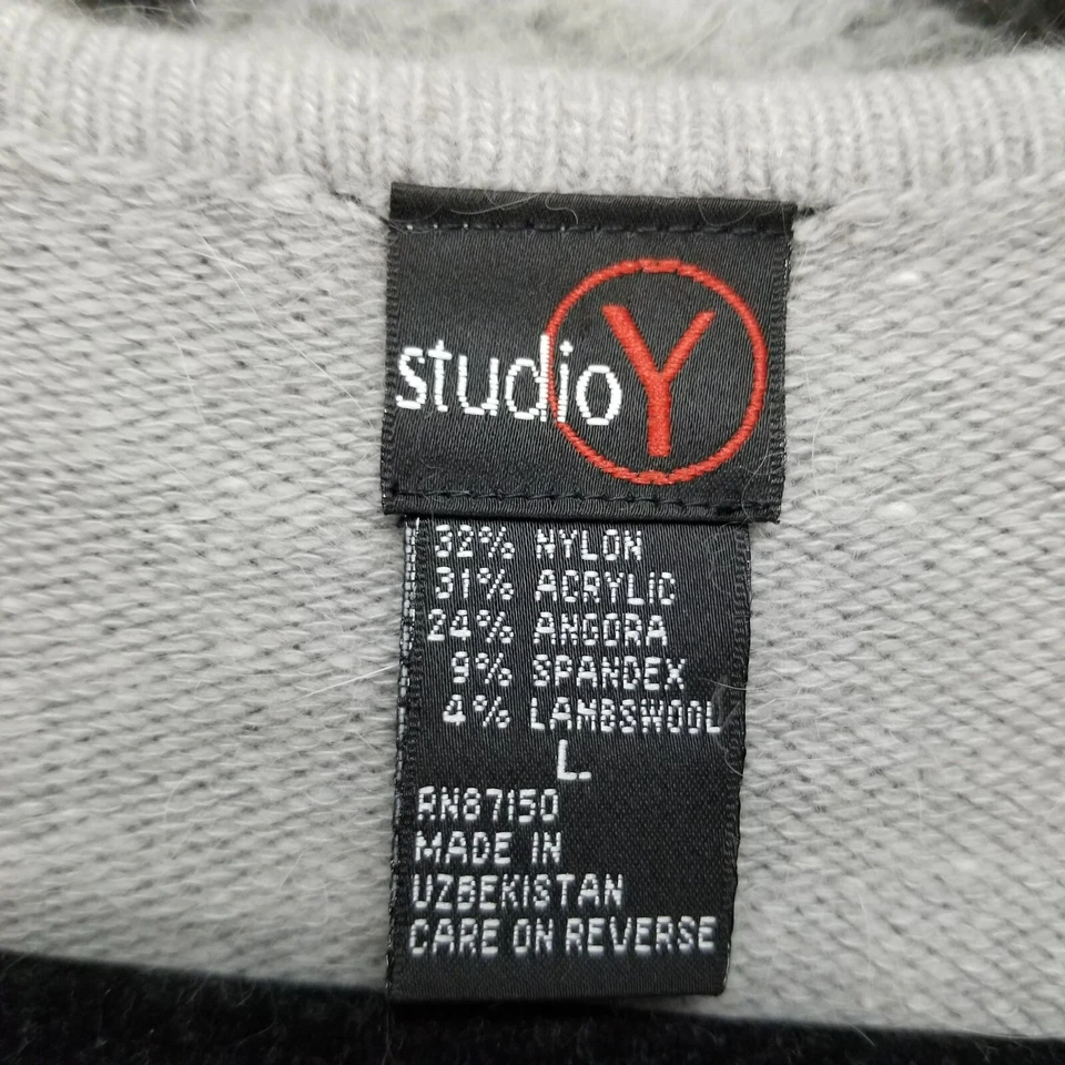 Cárdigan Studio Y Suéter Mujer Grande Gris Manga Larga Con Botones Cuello en V Foto 2 de 4