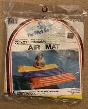 Vintage 1984 Intex The Wet Set Inflatable Pool Air Mat Float Yellow 72" x 27"