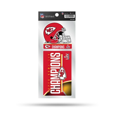 Kansas City Chiefs NFL Super Bowl LIV Champions Double Up Vinyl Die Cut Decals